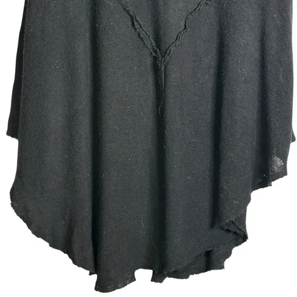 Free People Intimately Weekend Layering Top Black Gray Combo Burnout S Raw Edge - Picture 5 of 11